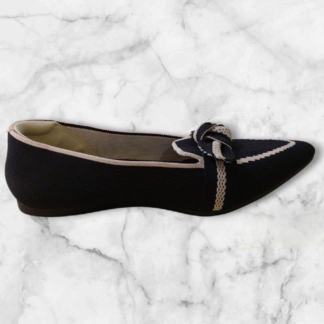 【極美品】VIVAIA Michelle ポインテッドトゥ リボン付きローファー