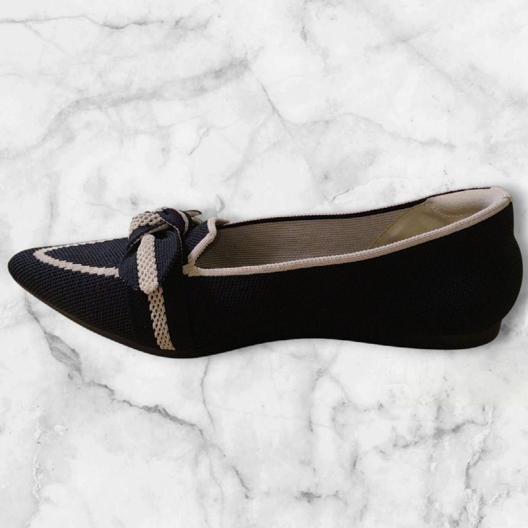 【極美品】VIVAIA Michelle ポインテッドトゥ リボン付きローファー