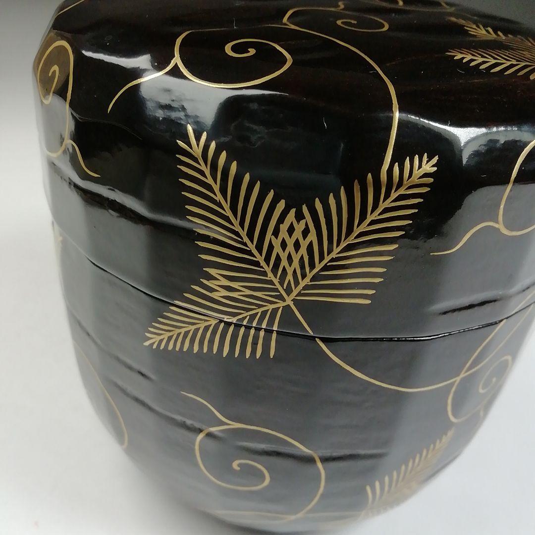 Ｗ７７　棗　『松唐草』『一閑折焼　大棗』『道場宗廣 造』　共箱　茶道具