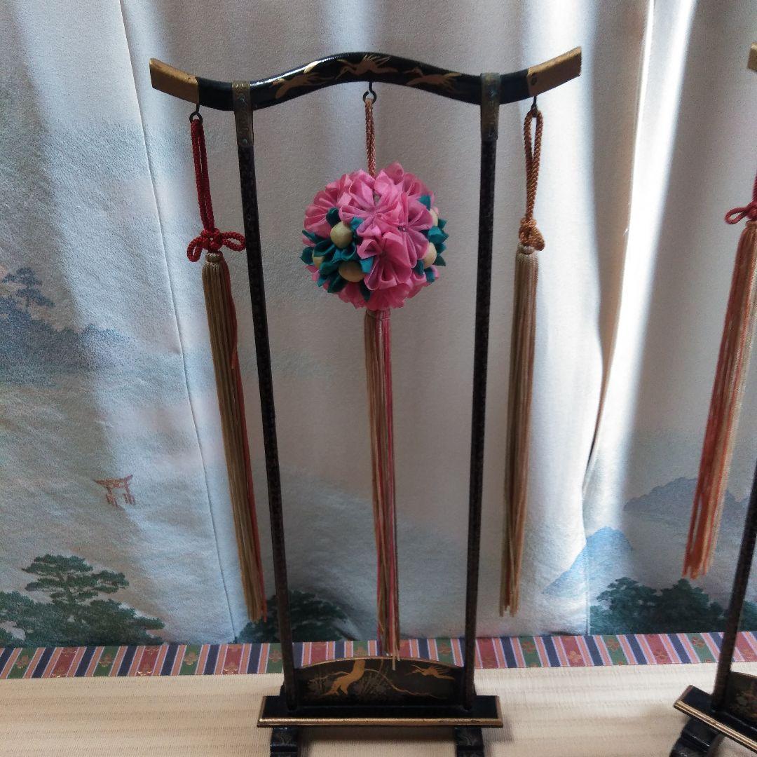 古Aー5　　雛飾り　 吊りくす玉飾り　つまみ細工