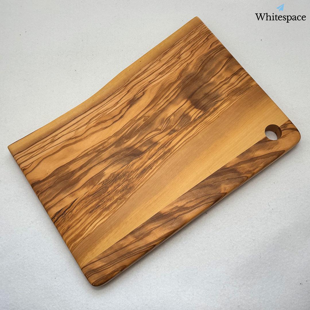 矩形の匠。奥行き イタリアン オリーブウッド カッティングボード まな板 研磨済