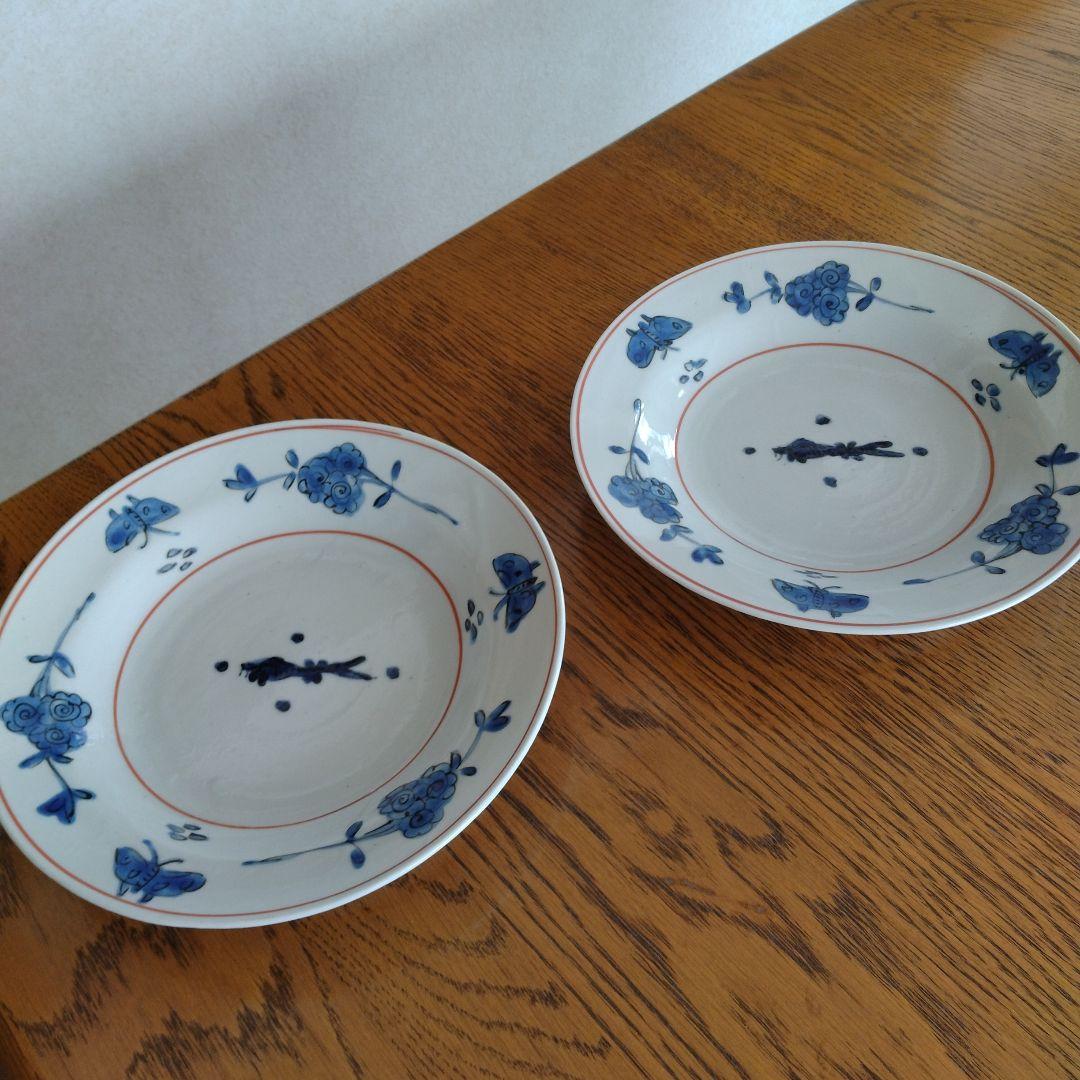 正木春蔵 タンパン呉須魚文深皿 七寸 二枚