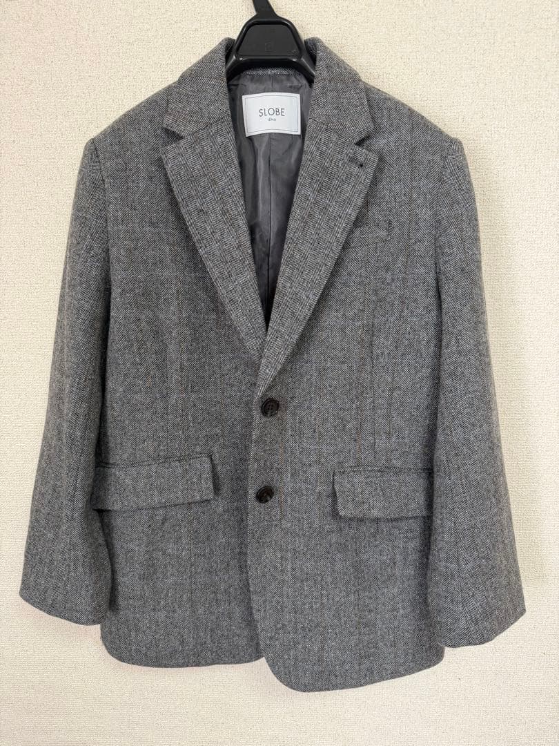 スローブイエナ　チェックBIGジャケット　グレー