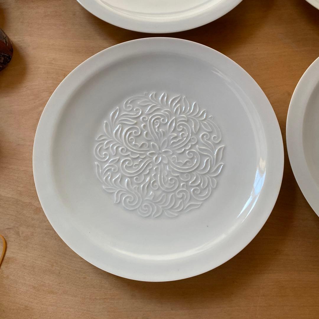 加藤渓山　青白磁唐草皿　5枚　お値下げしました