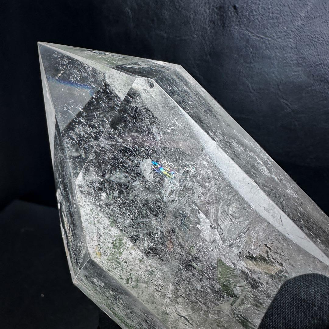 希少❗️ガーデンクォーツインクォーツ 虹☆六角柱　ポイント庭園水晶A1077