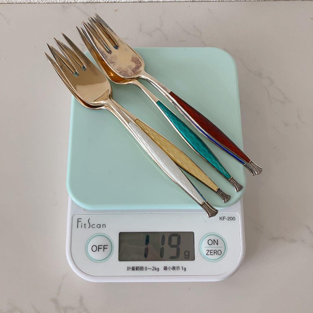 DAVID ANDERSEN 七宝焼 ケーキフォーク スターリングシルバー925