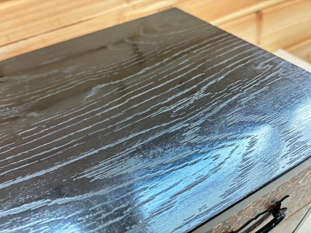 津軽塗 三段小引き出し 古道具 漆塗り 和モダン収納