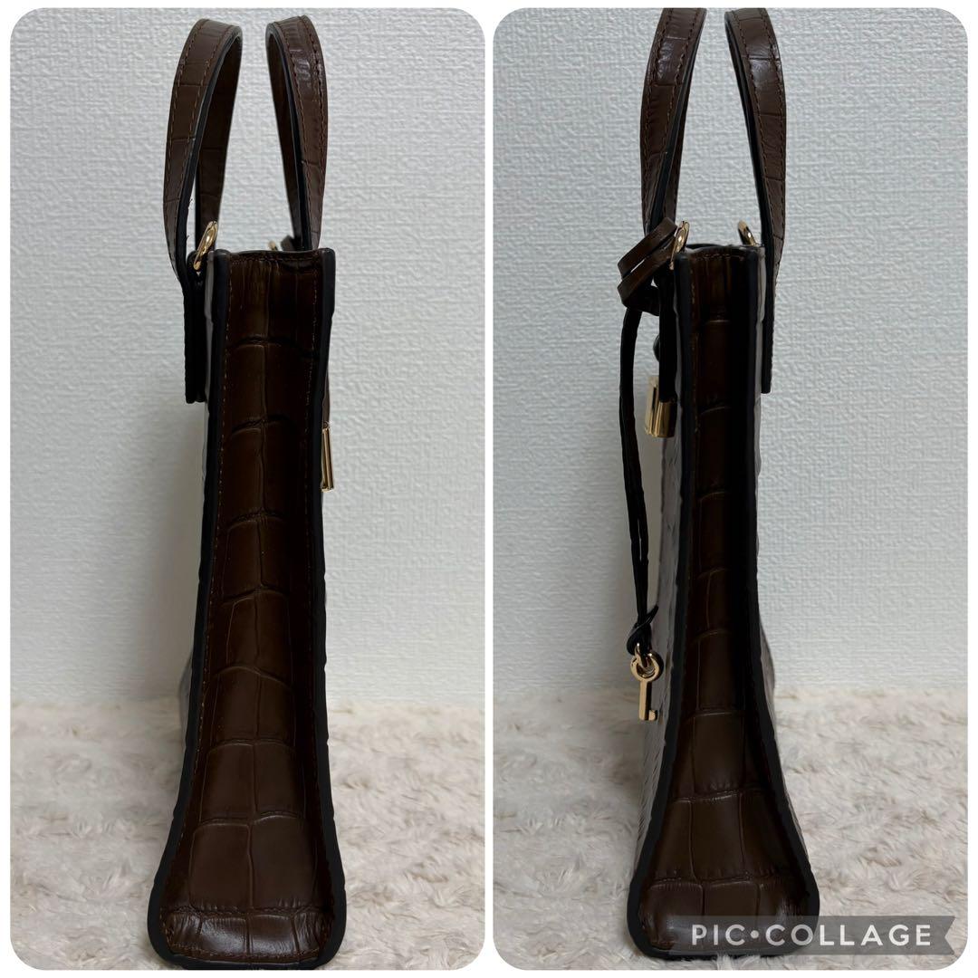 【美品】MARC JACOBS マークジェイコブス ショルダーバッグ クロコ押し