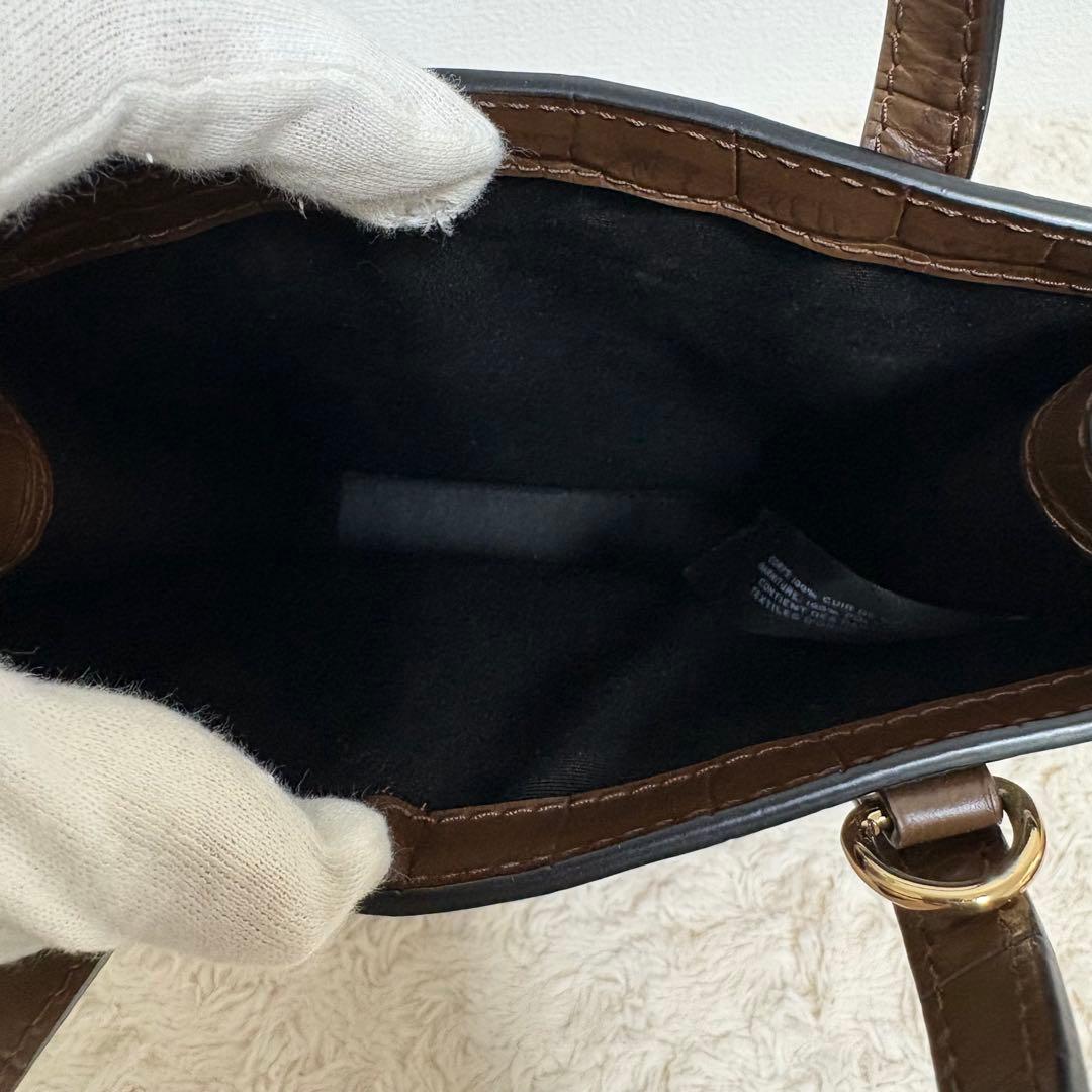 【美品】MARC JACOBS マークジェイコブス ショルダーバッグ クロコ押し