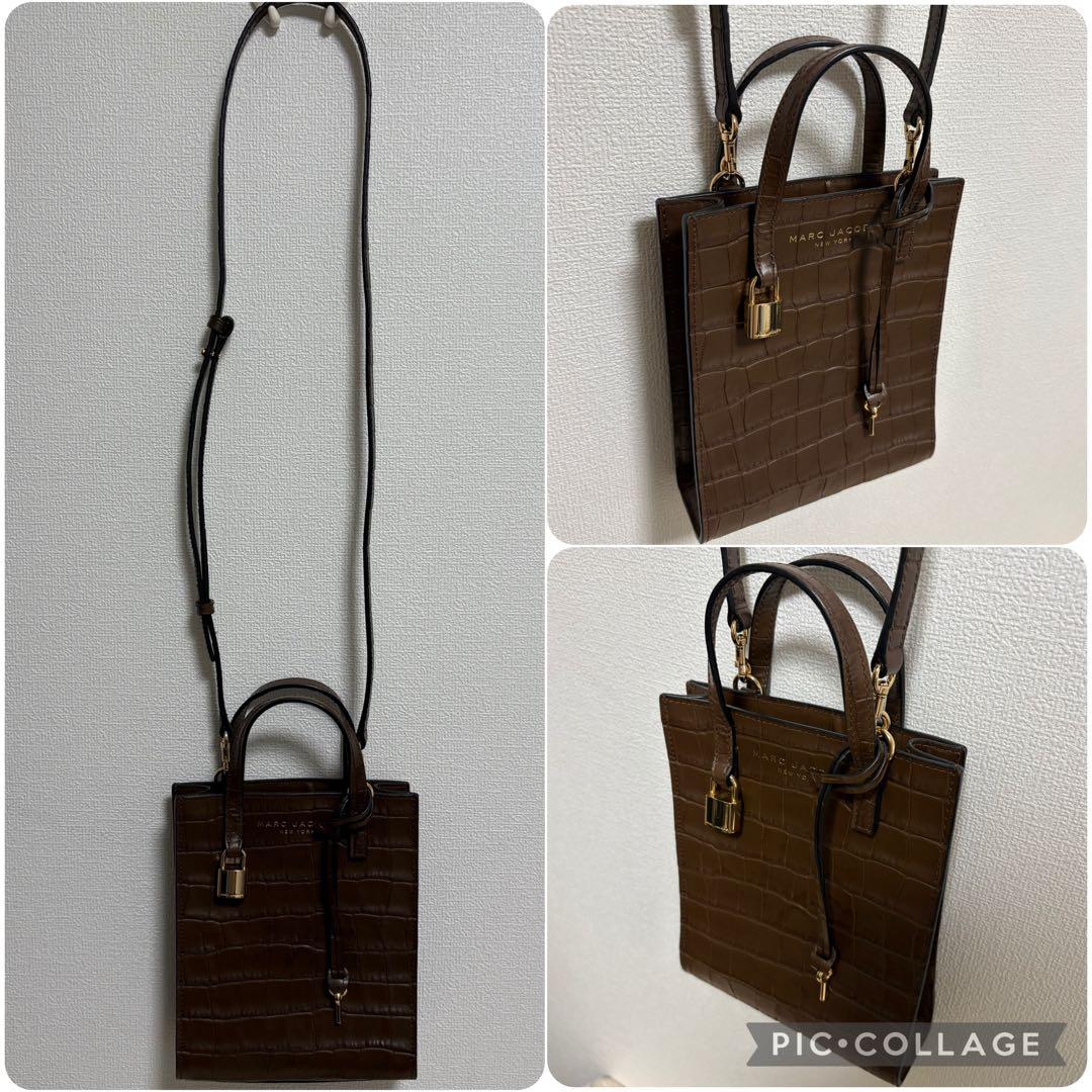 【美品】MARC JACOBS マークジェイコブス ショルダーバッグ クロコ押し