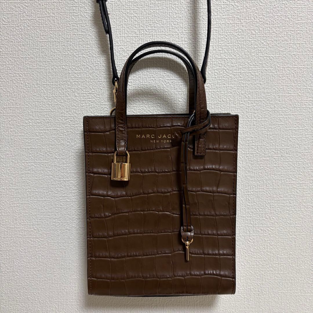 【美品】MARC JACOBS マークジェイコブス ショルダーバッグ クロコ押し