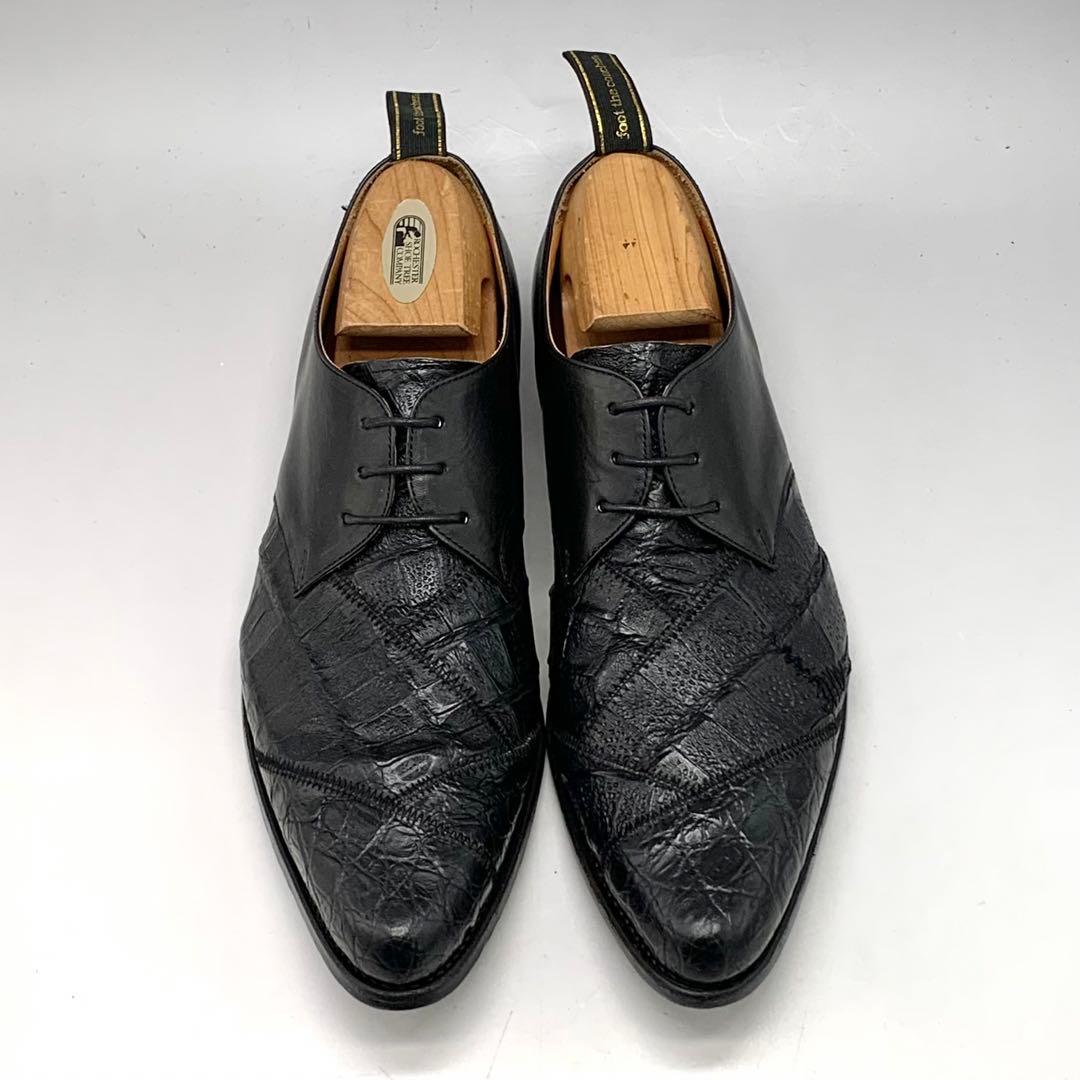 フットザコーチャー ドレスシューズ クロコ型押 ブラック 革靴 パッチワーク26