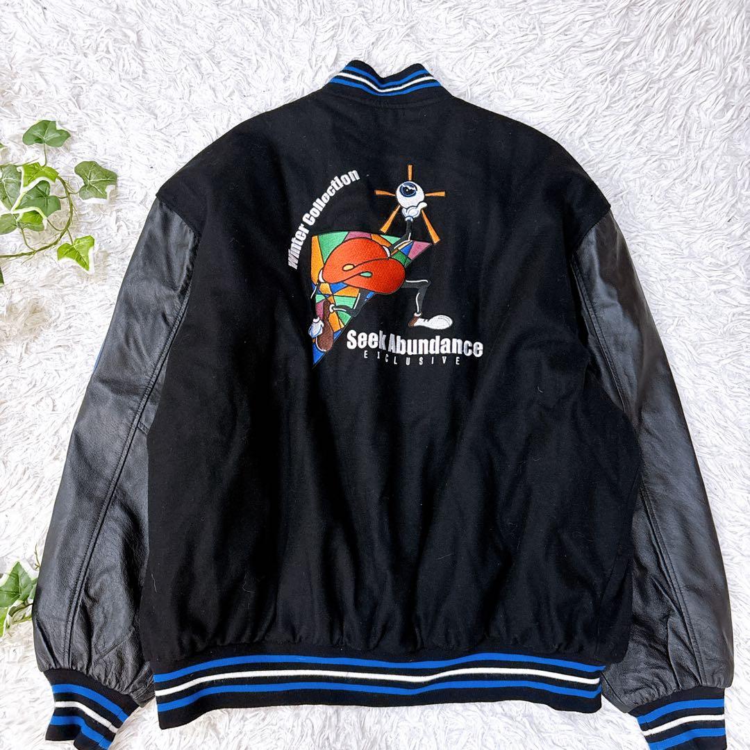 JH DESIGN リバーシブル 袖レザー 刺繍ロゴ スタジャン　3XL