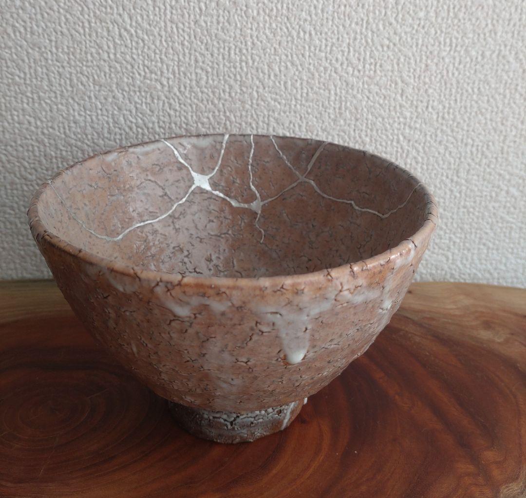 【最上位】萩焼の名工　波多野善蔵　指月窯　未使用　銀継　井戸茶碗