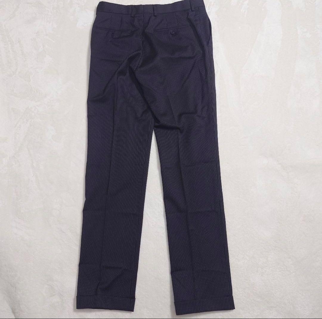 【美品/希少】ポールスミス×ロロピアーナストライプスーツ☆シルク混☆裏地花柄☆M