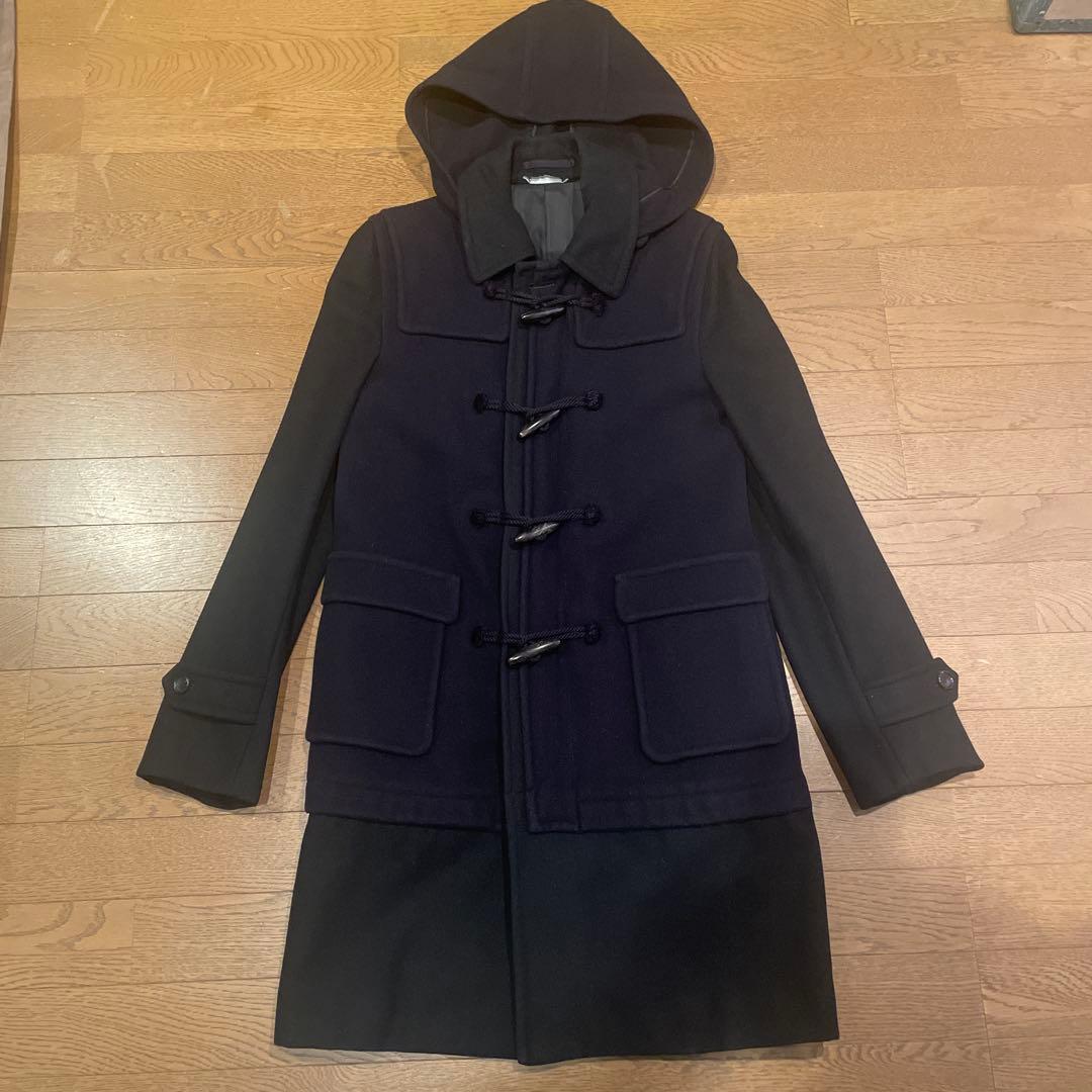 コムデギャルソンオムプリュス　ドッキングダッフルコート　黒X濃紺