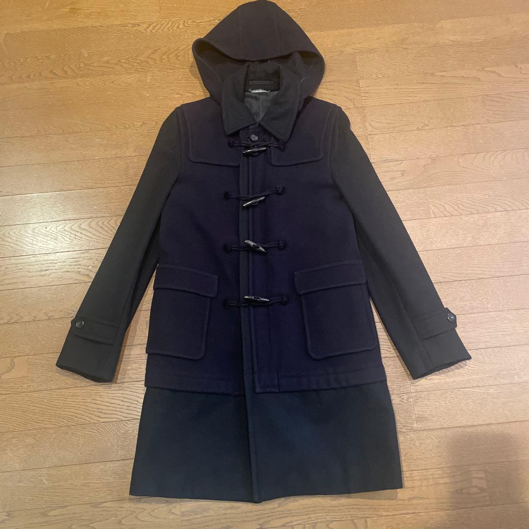 コムデギャルソンオムプリュス　ドッキングダッフルコート　黒X濃紺