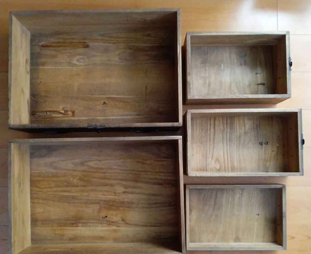 幕末〜明治初期頃　帳場箪笥 商家用／鉄金具多数／書き印あり