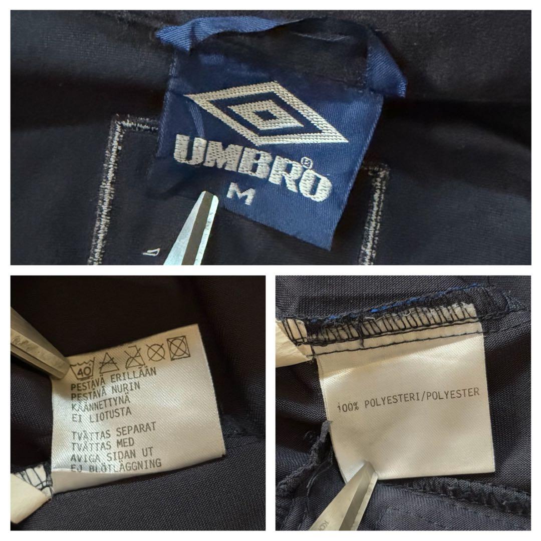 美品希少アンブロumbro90sベロアトラックジャケット刺繍ロゴ好配色古着M