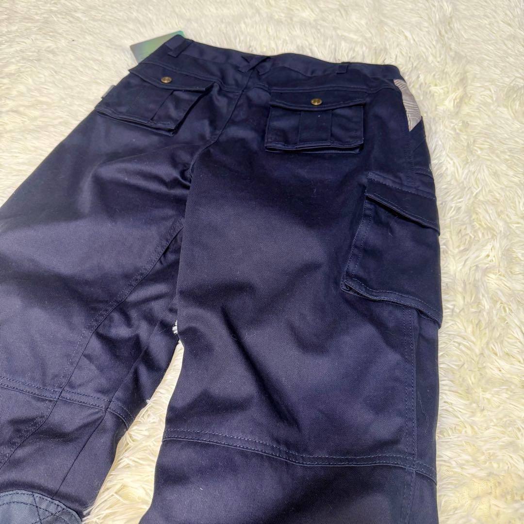 新品Rosso StyleLab 裏起毛防風防寒ライディングパンツ ネイビー M