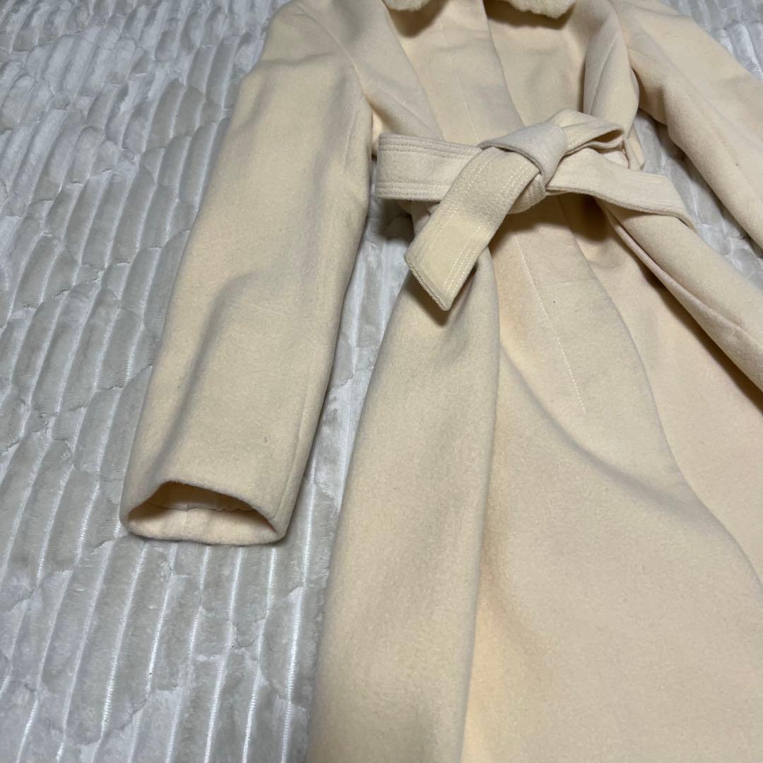 【a3880】エフデ 新品 フォックスファーアンゴラコート ベージュ M