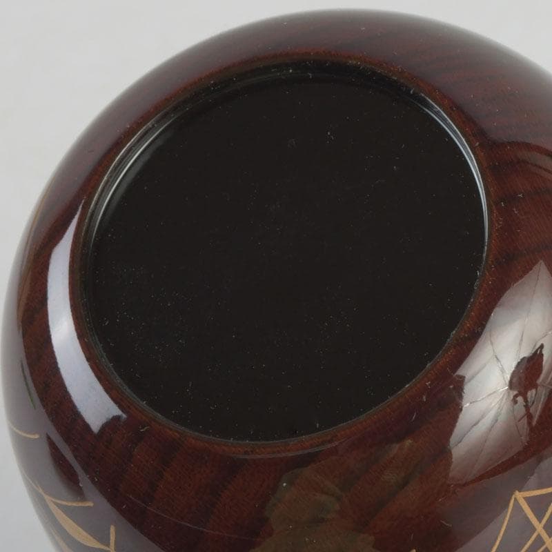 茶道具　田中宗凌作　欅溜塗　螺鈿装飾　虫に秋草蒔絵　中棗　共箱　V　9773