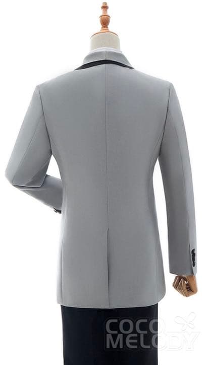 ※del※ウェディング タキシード モーニング スーツ シルバー 3点