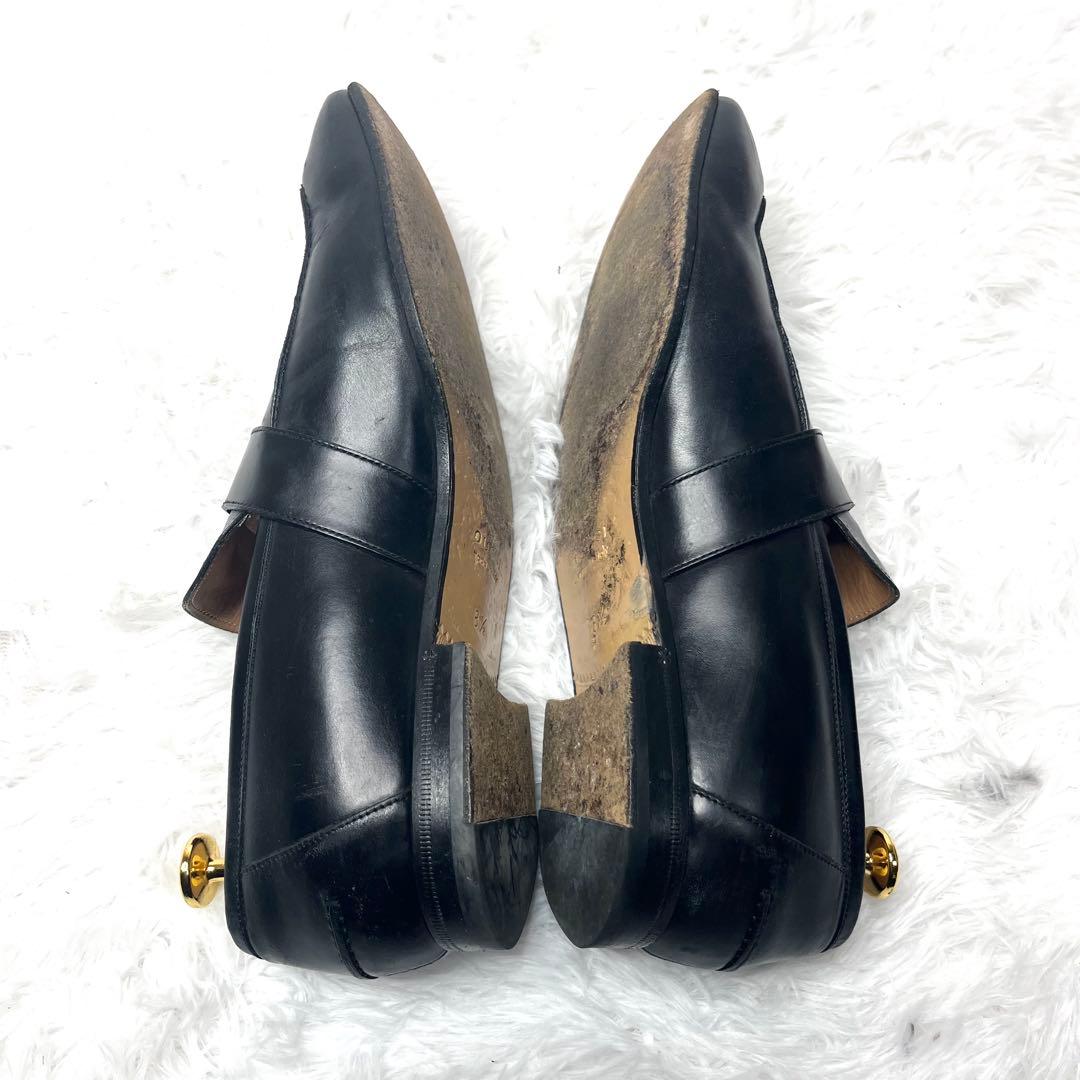【美品】 GUCCI グッチ GGロゴ ベルト ローファー 26.5cmブラック