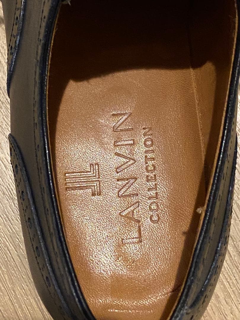 ランバン　レザーシューズ　ネイビー　25.5cm 革靴　メンズ