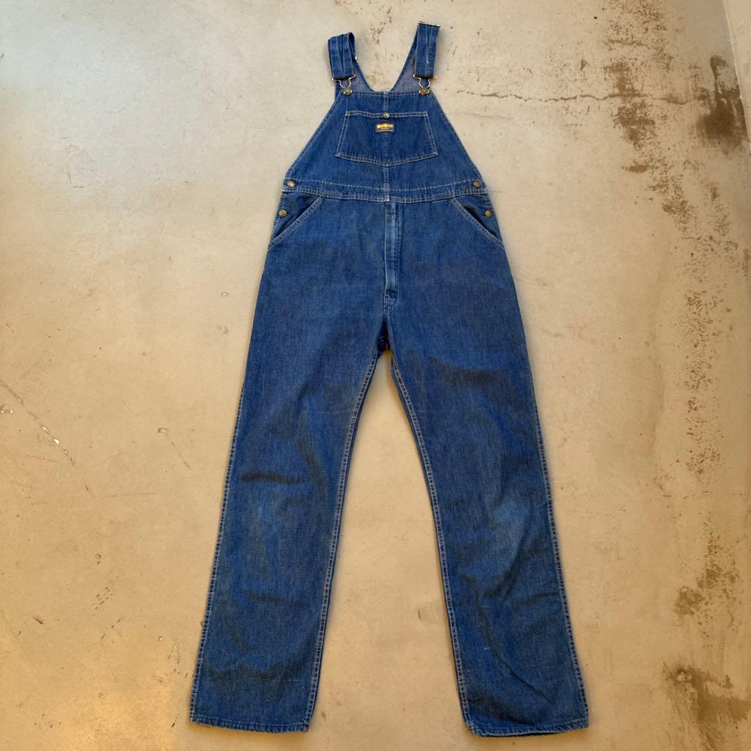 オーバーオール　オシュコシュ　アメリカ製USA70s インディゴブルーデニム古着