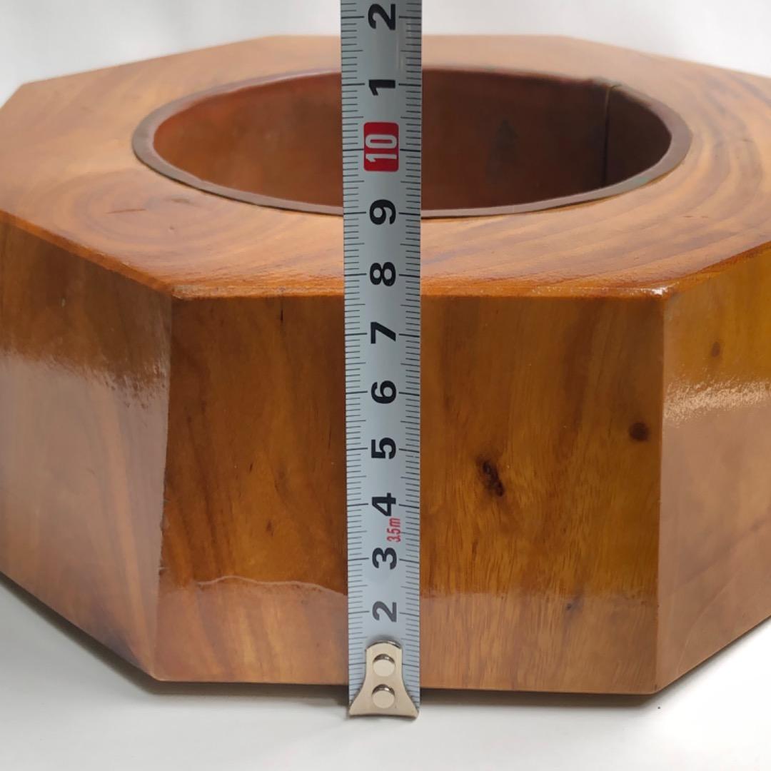 古民具　卓上火鉢　木製 八角形 小型　茶道