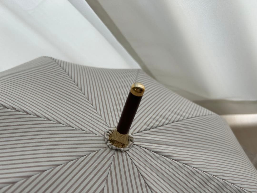 ポロラルフローレン　Ralph Laurenフリル　ストライプ　晴雨兼用　日傘