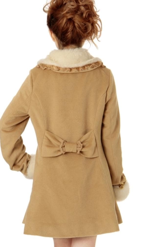 オールド　LIZ LISA　ケープ　リボンモチーフ　レース＆チュール　襟ファー