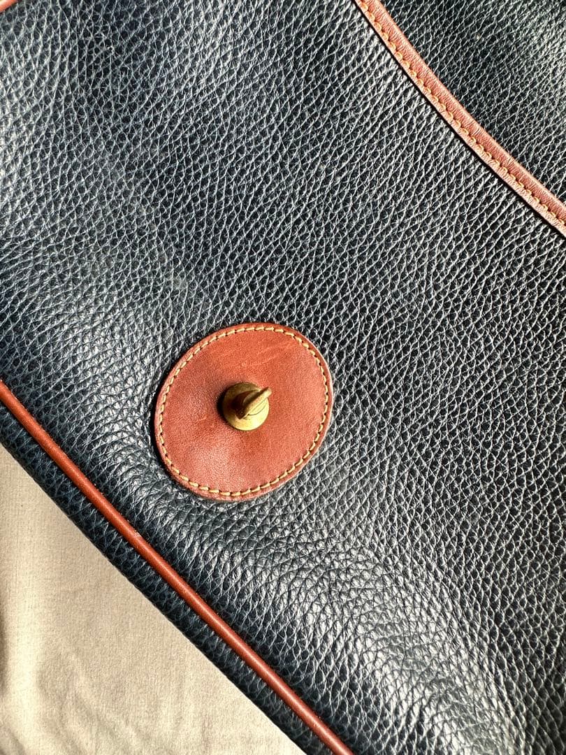 ネイビーレザーショルダーバッグ　oldcoach オールドコーチ　vintage