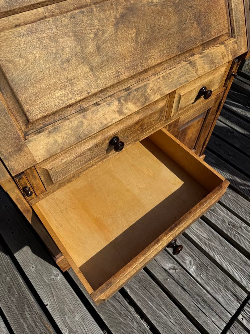 ♪北海道民藝家具♪ライティングビューロー♪総天然木♪塗装アレンジ品♪