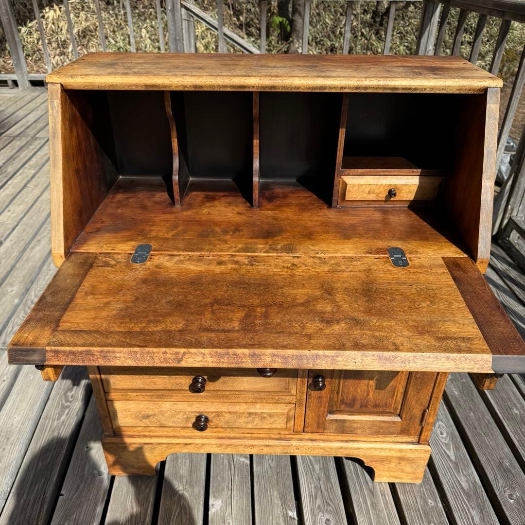 ♪北海道民藝家具♪ライティングビューロー♪総天然木♪塗装アレンジ品♪