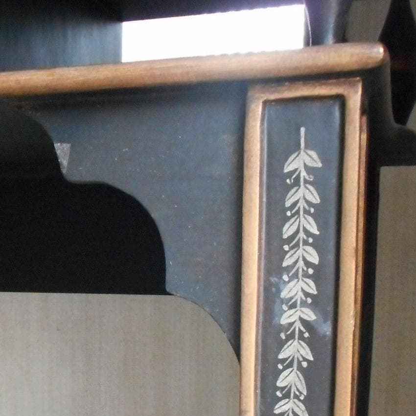 鏡台 ドレッサー 黒 家具 姫系 アンティーク アールヌーボー 魔女 コンソール