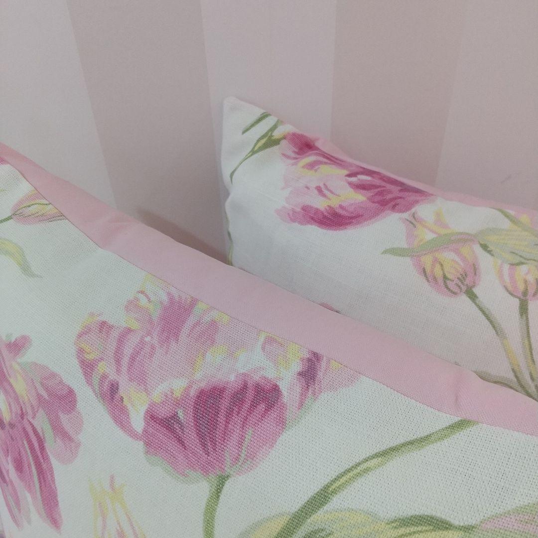 ローラアシュレイゴスフォードシクラメン生地ハンドメイドクッションカバー2枚片面