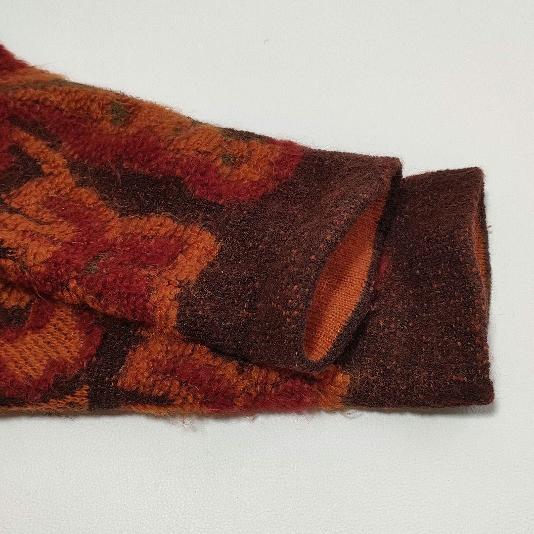 YUKIKO HANAI ウールニットロングコート　ジャガード　フラワー柄