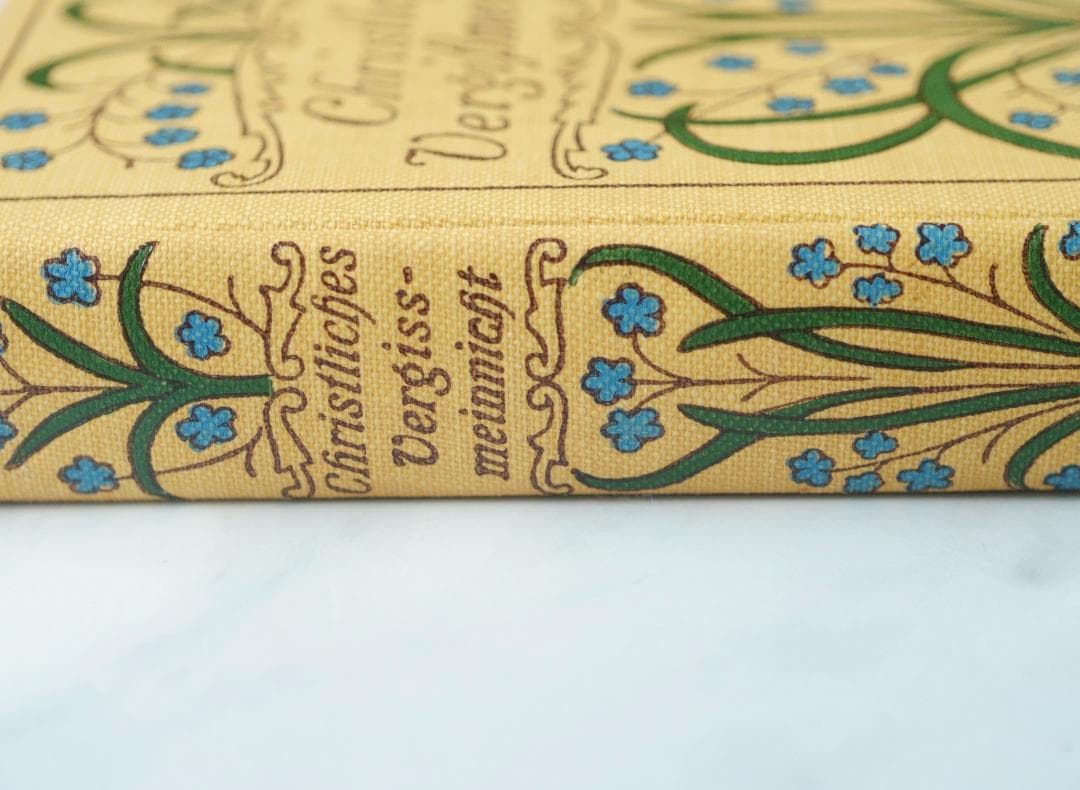 ドイツ 古書 アンティーク クリスチャン 勿忘草のメモリアルブック 洋書