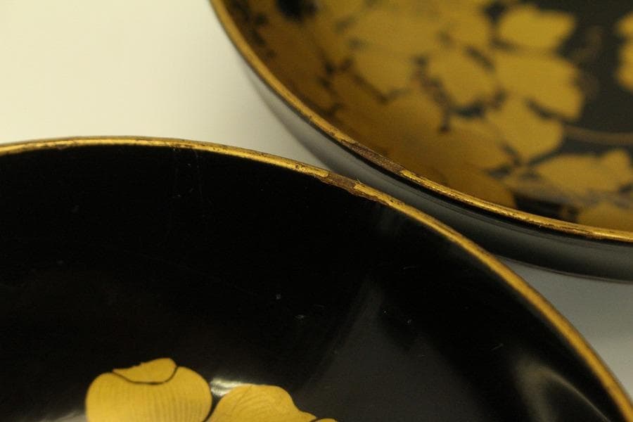 草花蒔絵 図変わり 椀皿 十客(A510)