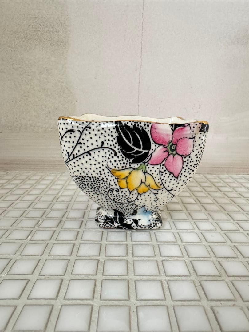 ビンテージ　 WINTON チンツ柄クリーマーとシュガーポットセット