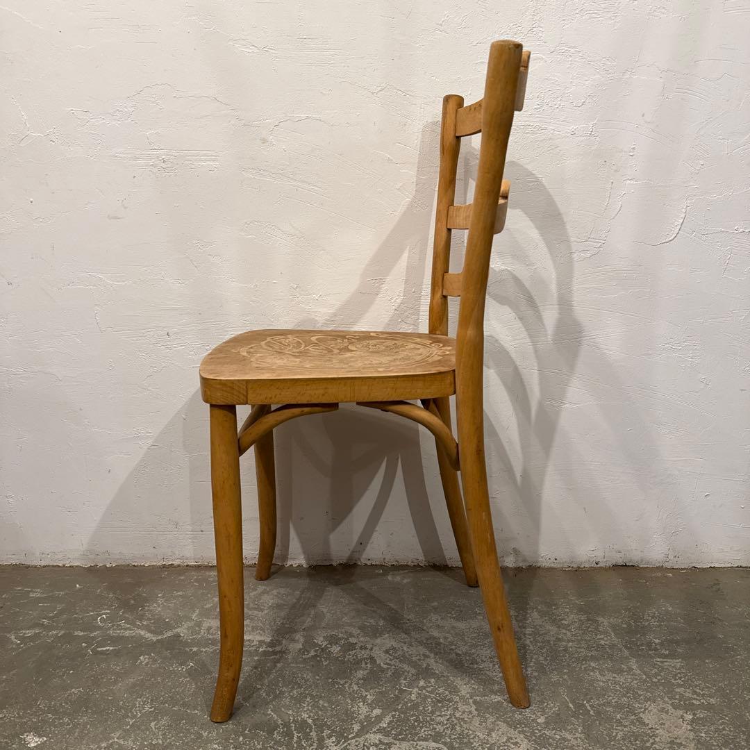 ヴィンテージ　ダイニングチェア　カフェチェア　剥離　座面装飾　3