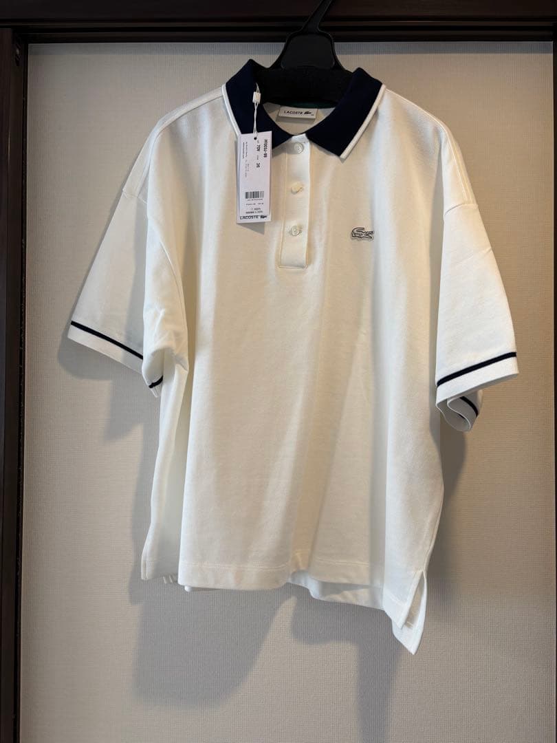 ラコステ　ヘビーウェイト鹿の子　ボクシーシルエットクレリックポロシャツ