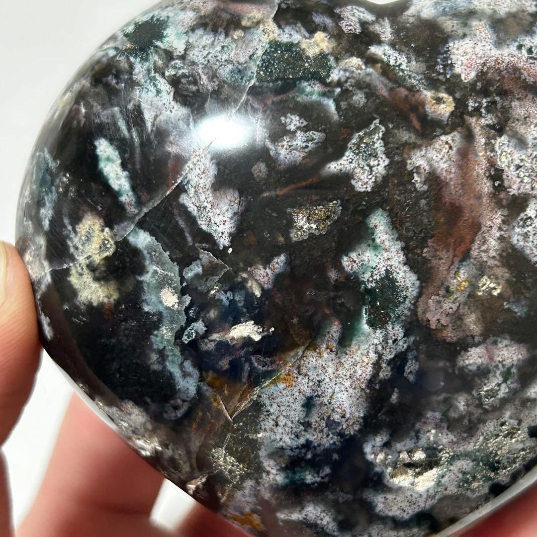 オーシャンジャスパー　BIG　ハート　カラフル　マダガスカル産　396g