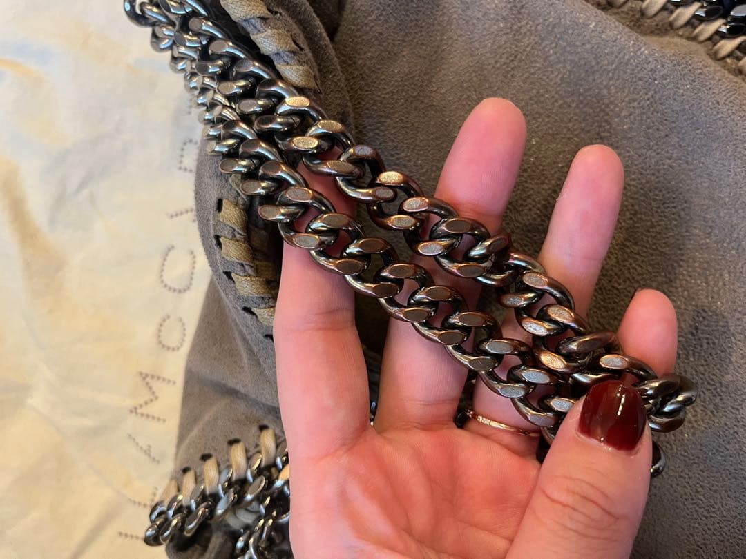 【大人気】ステラマッカートニーファラベラ グレー スエード ショルダーバッグ