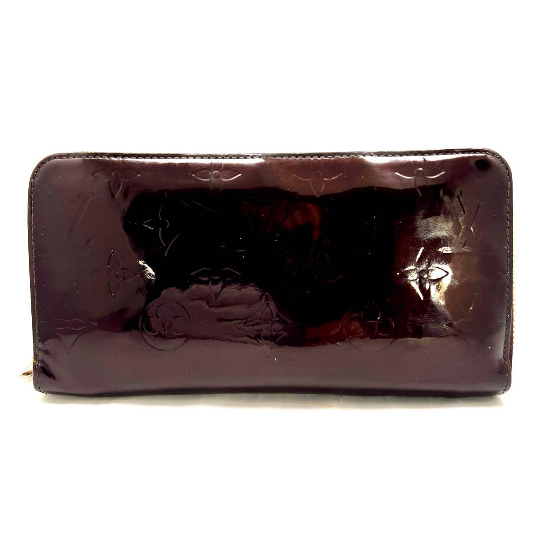 ルイヴィトン ヴェルニ アマラント ジッピーウォレット モノグラムM93522