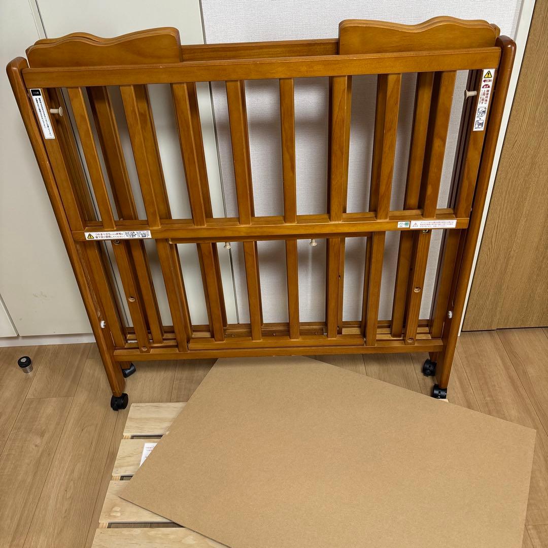 大和屋ミニベビーベッド （折り畳み可/キャスター&収納付き）掛&敷布団セット可能
