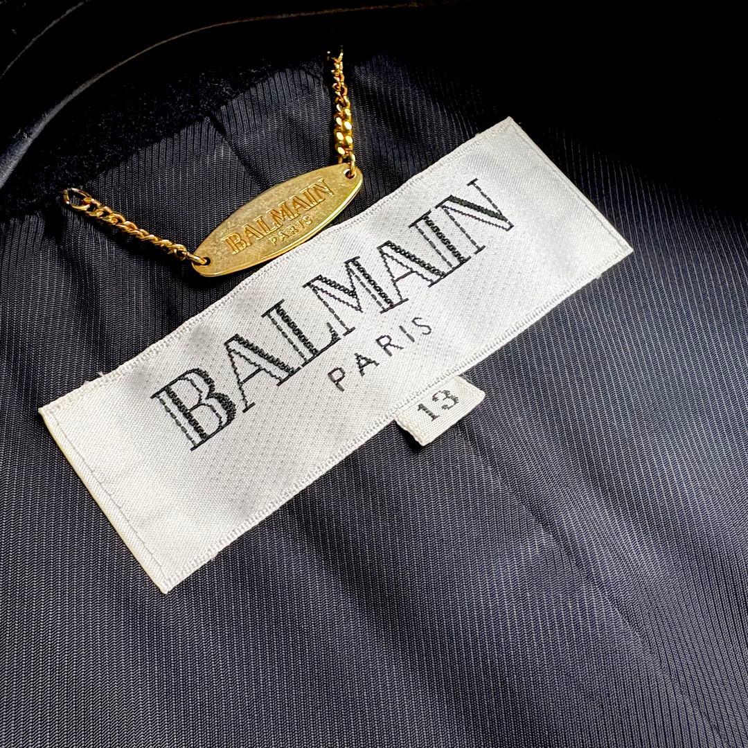BALMAIN バルマン　カシミヤ100% ピーコート　黒　大きいサイズ