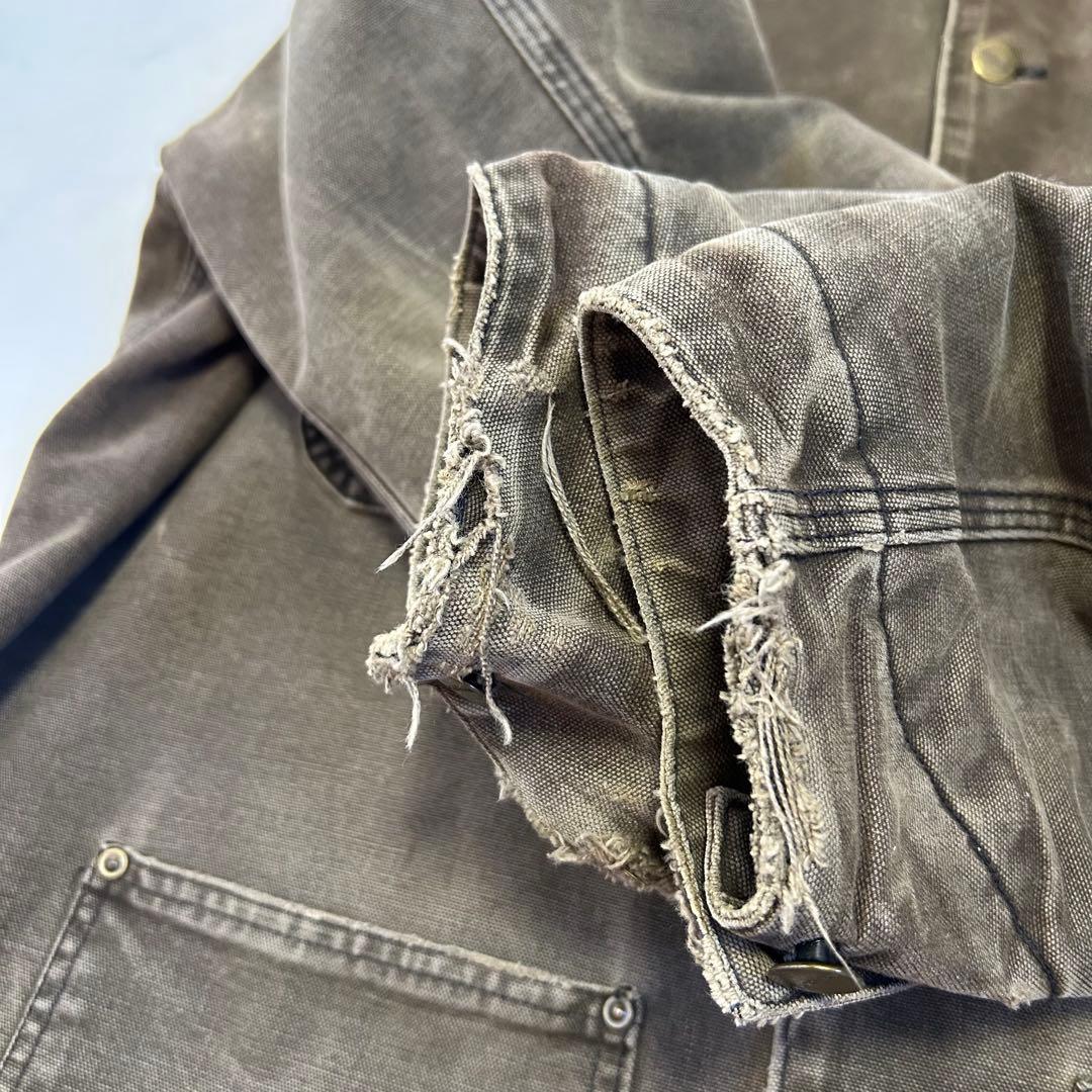 【雰囲気抜群】カーハート ミシガンチョアコート フェード ヒゲ ハチノス 襤褸
